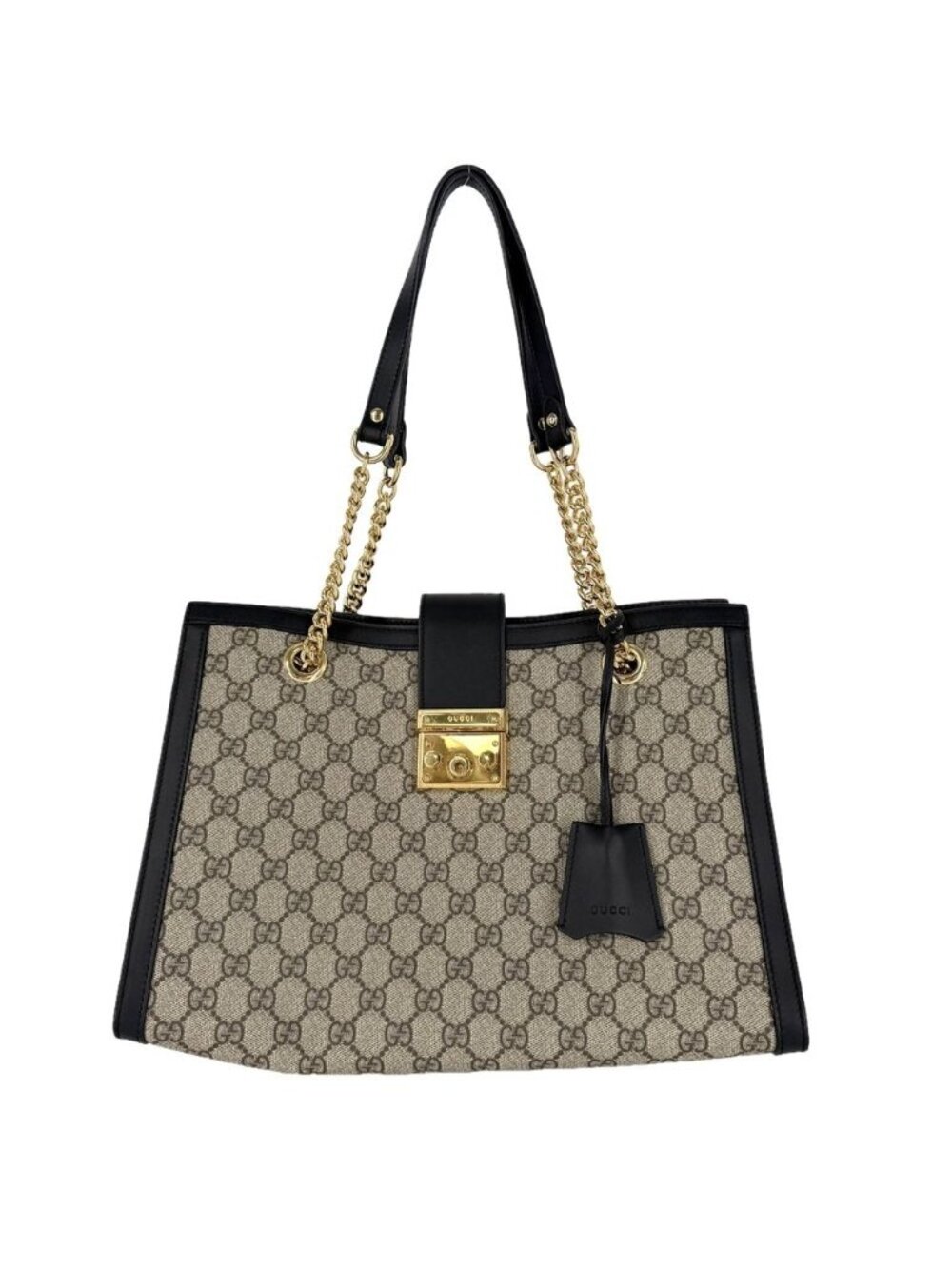 Gucci Tote Horsebit Padlock GG Handbag Shoulder Supreme Canvas Leather Brown